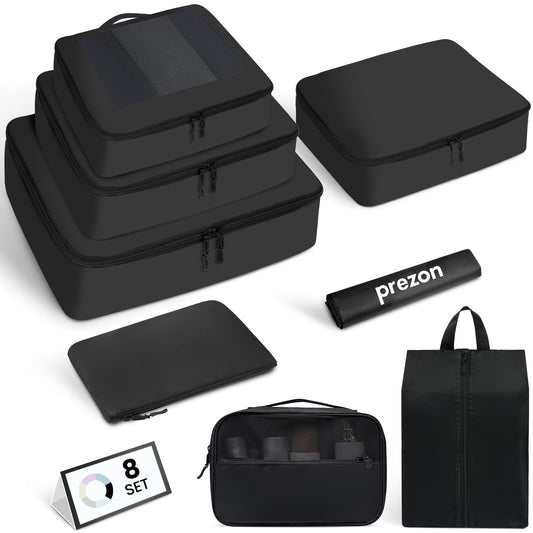 10-Piece Complete Packing Cubes Set with Shoe & Toiletry Bags