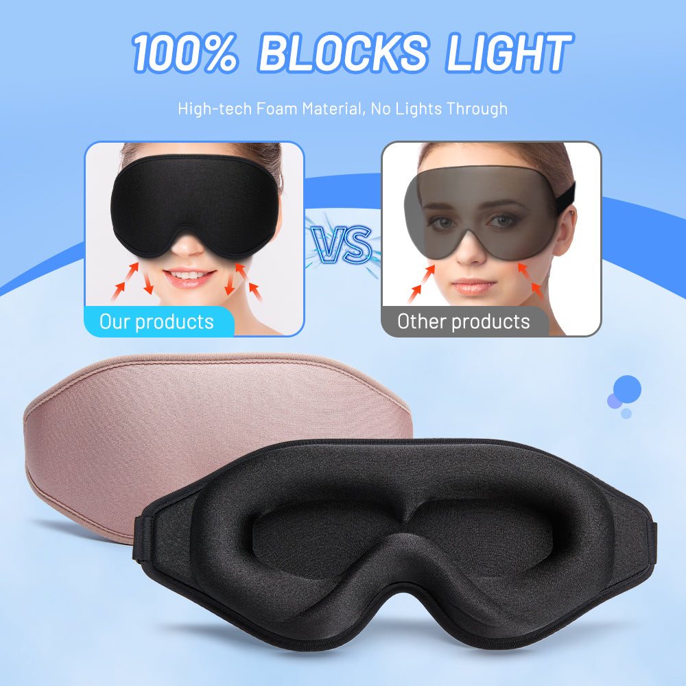 3D Memory Foam Travel Sleep Mask – Pressure-Free Blackout Comfort