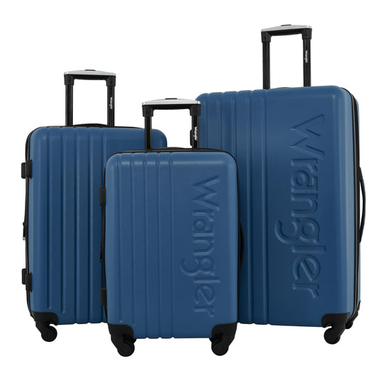 Wrangler Quest 3-Piece Hardshell Luggage Set – Vallarta Blue (20"/24"/28")