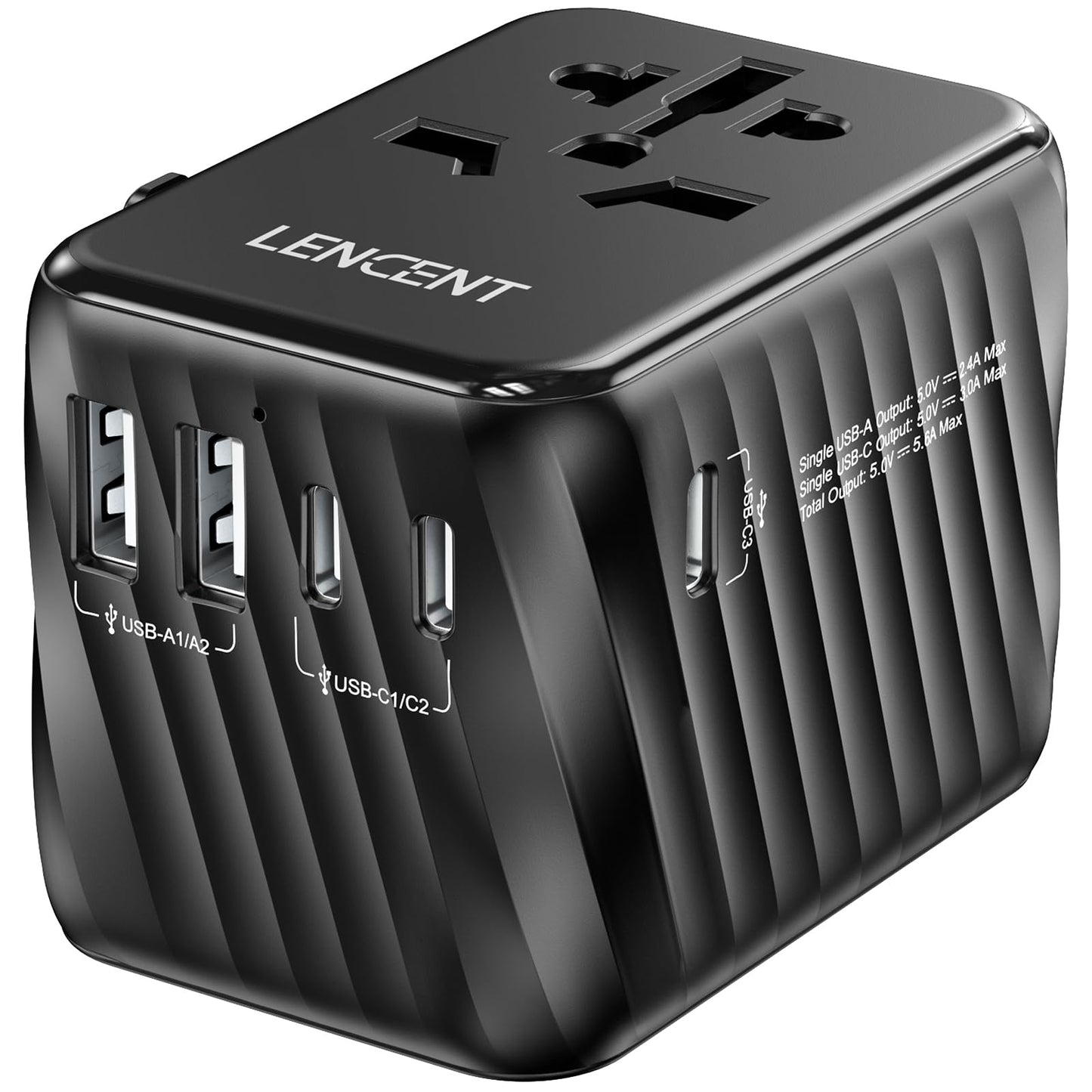 Universal Travel Power Adapter with 5 USB Ports – 200+ Countries