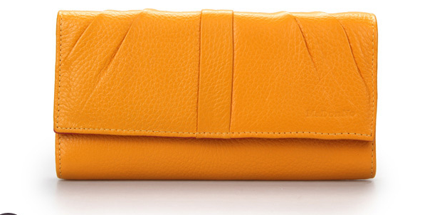 Ladies RFID-Blocking Genuine Leather Long Wallet for Travel