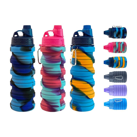 Collapsible Silicone Travel Water Bottles – 3-Pack, 500ml, BPA-Free