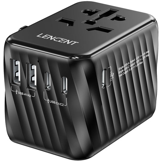 Universal Travel Power Adapter with 5 USB Ports – 200+ Countries