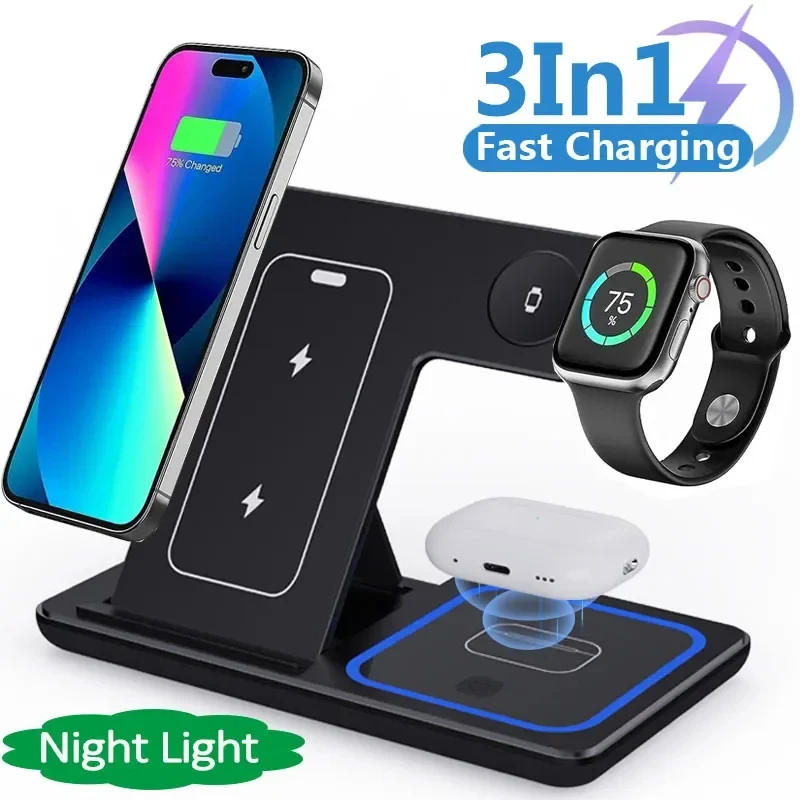 3-in-1 Foldable Wireless Travel Charging Station