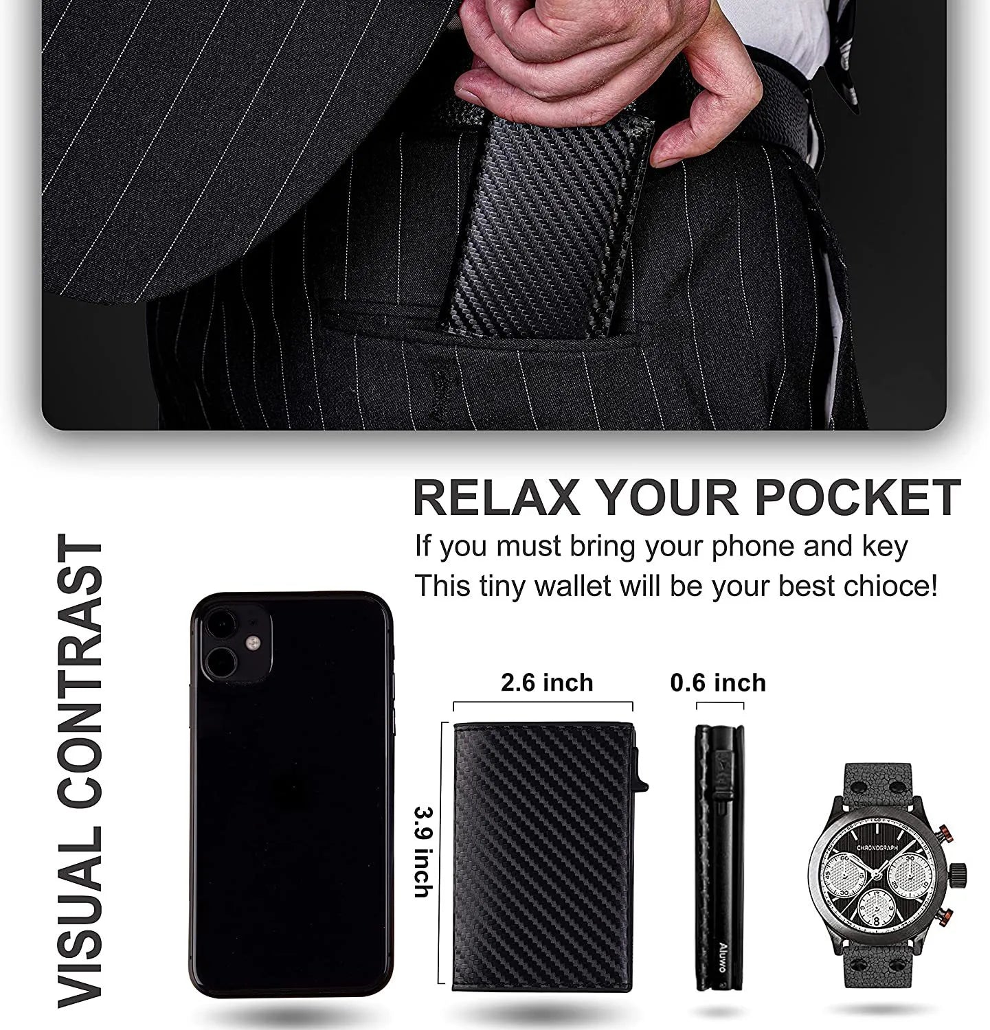 RFID-Blocking Leather Travel Wallet with AirTag Holder