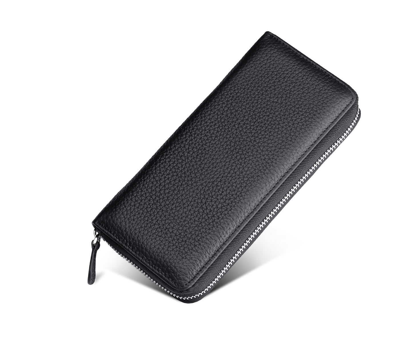 Genuine Leather RFID-Blocking Travel Wallet – Large Capacity