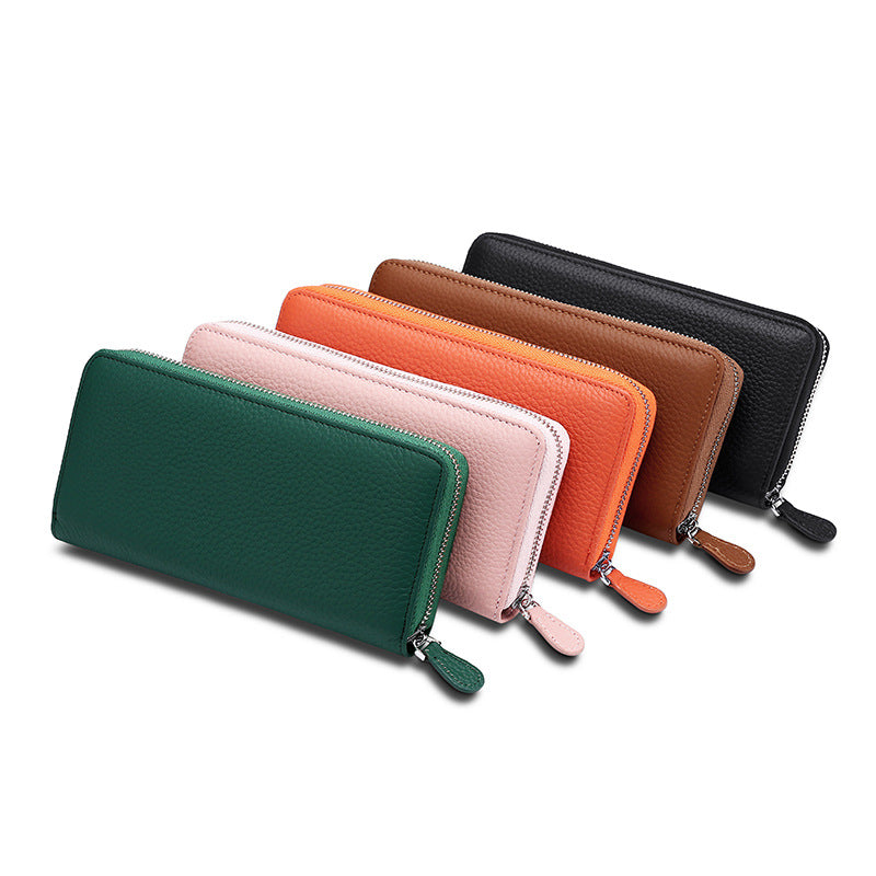 Genuine Leather RFID-Blocking Travel Wallet – Large Capacity