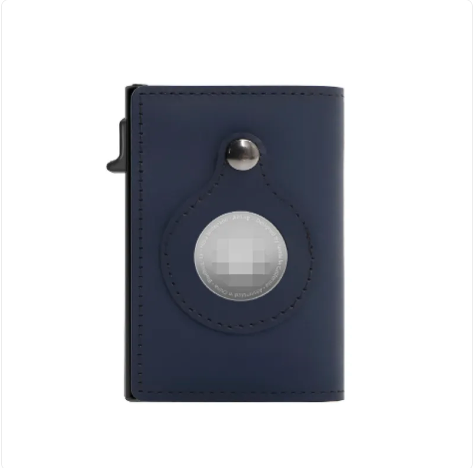 RFID-Blocking Leather Travel Wallet with AirTag Holder