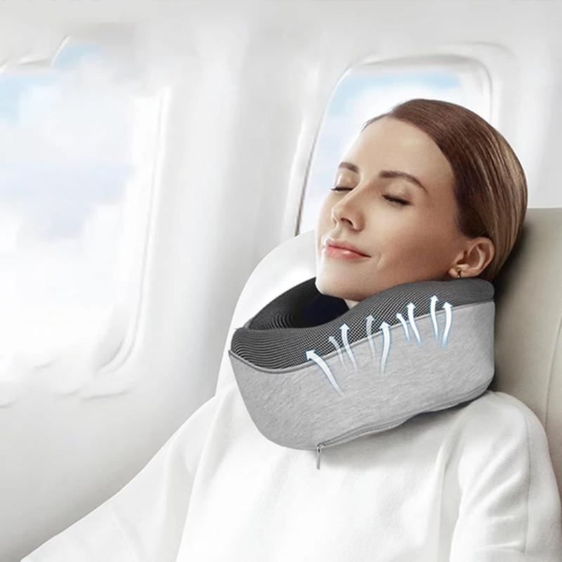 Memory Foam U-Shape Travel Neck Pillow – Compact & Adjustable