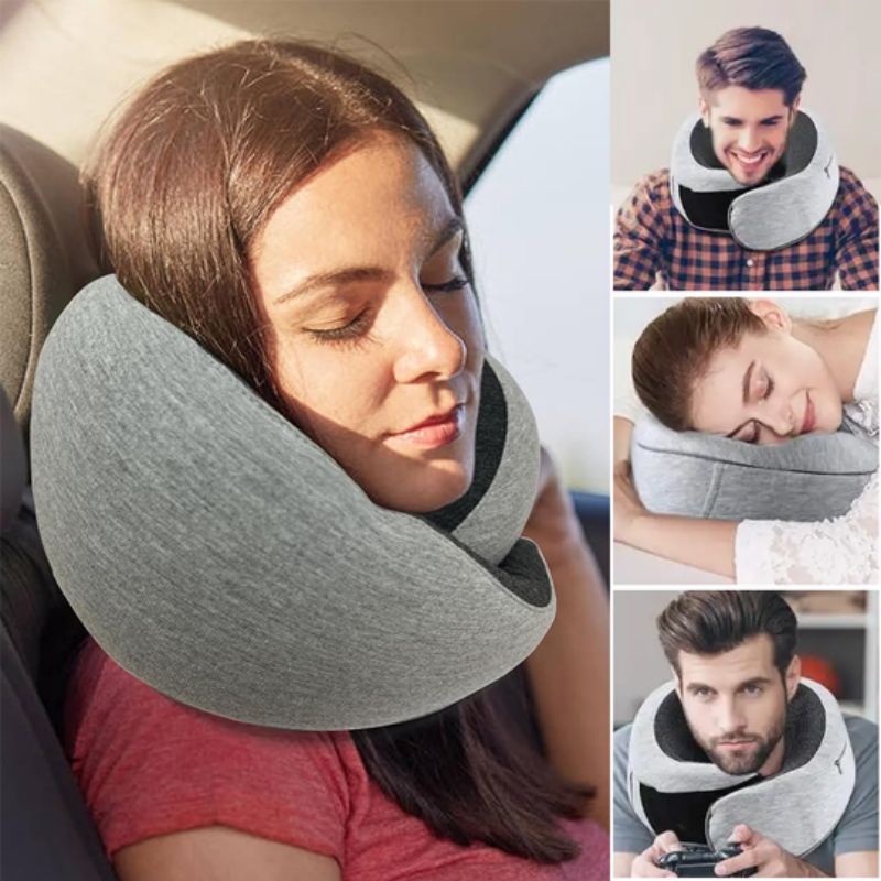 Memory Foam U-Shape Travel Neck Pillow – Compact & Adjustable