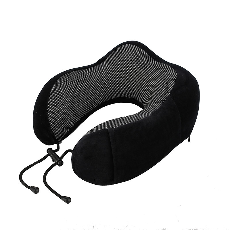 U-Shape Travel Neck Pillow with Side Pockets & Magnetic Clasp