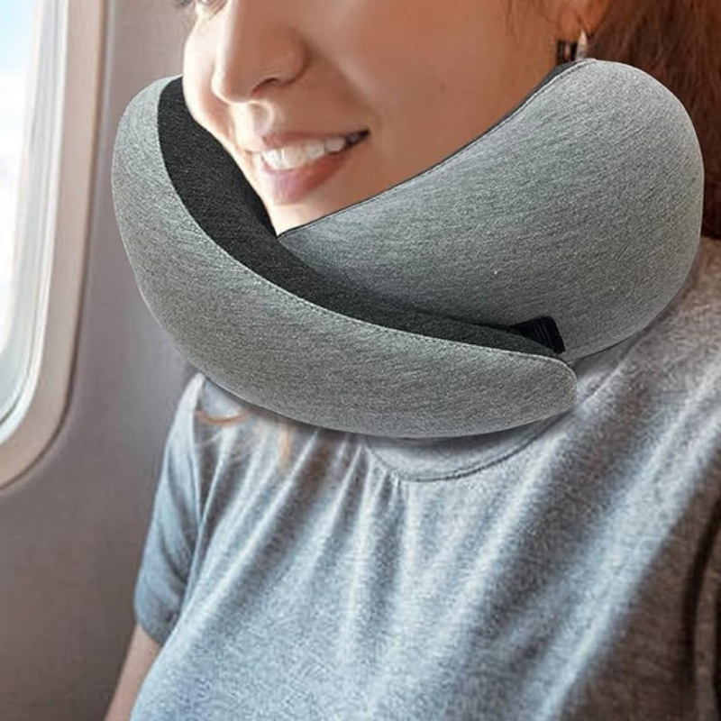 Memory Foam U-Shape Travel Neck Pillow – Compact & Adjustable