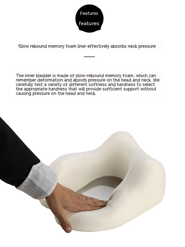 U-Shape Travel Neck Pillow with Side Pockets & Magnetic Clasp