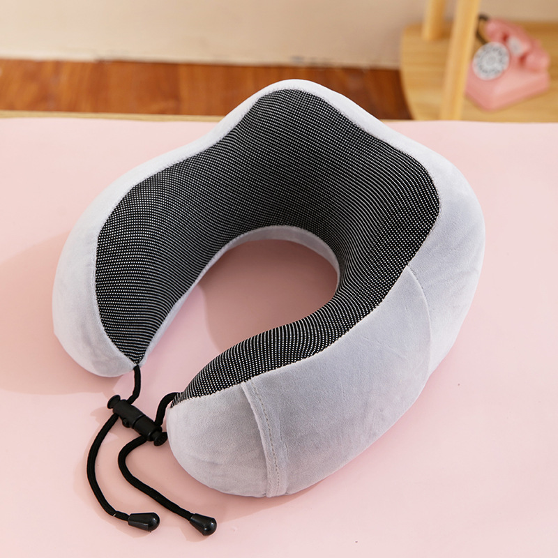 U-Shape Travel Neck Pillow with Side Pockets & Magnetic Clasp