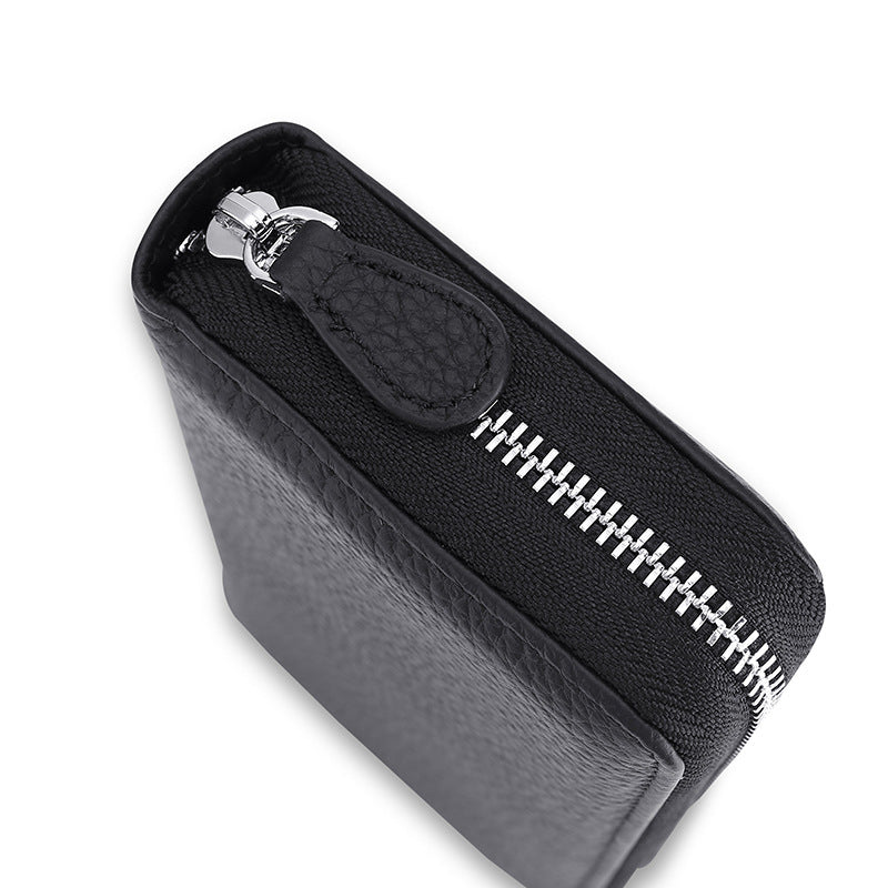Genuine Leather RFID-Blocking Travel Wallet – Large Capacity