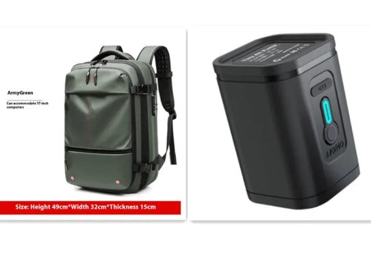 Vacuum Compression Travel Backpack with USB Charging Port